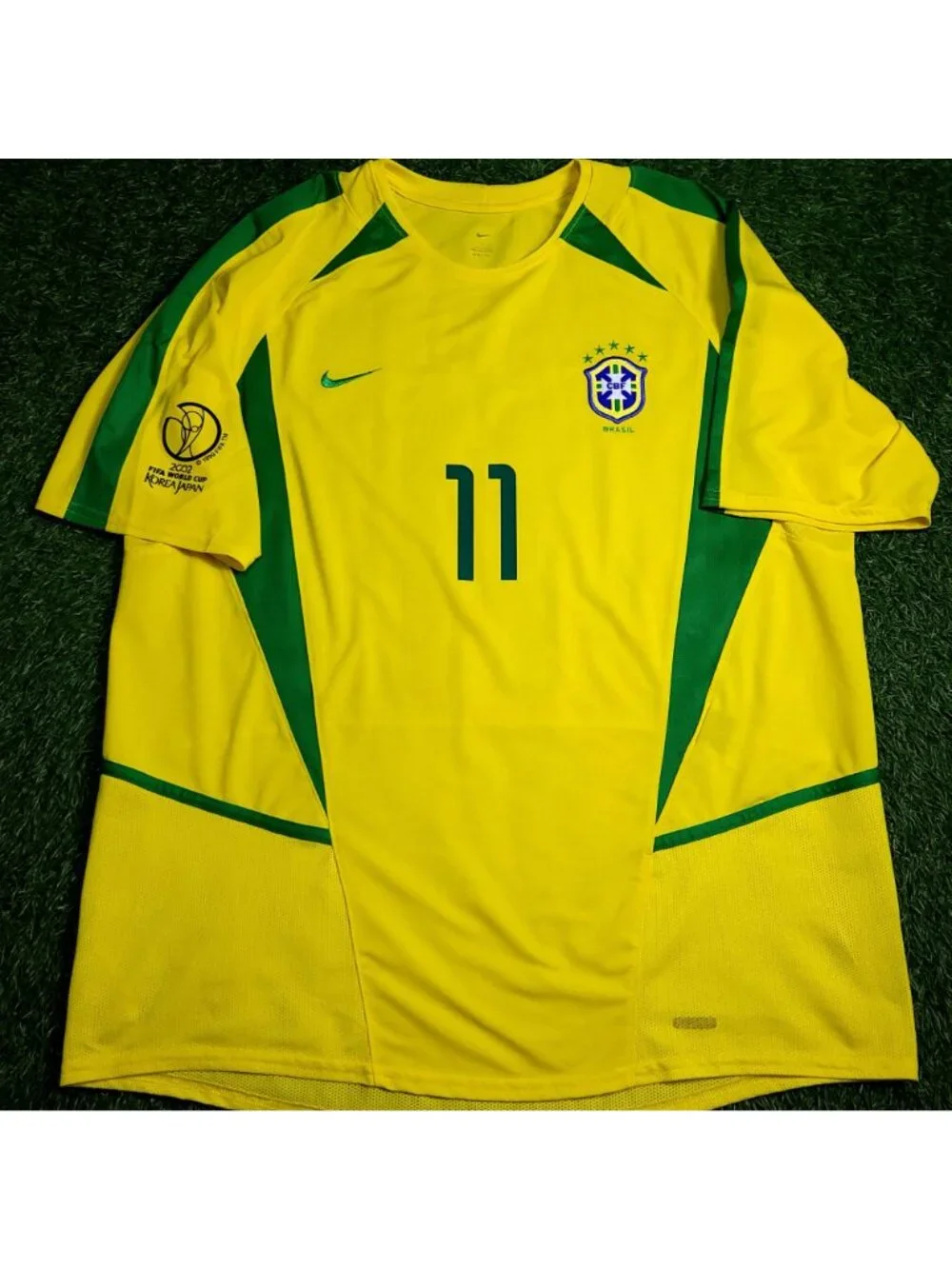 Ronaldinho Brazil 2002 WORLD CUP Soccer Home Jersey L